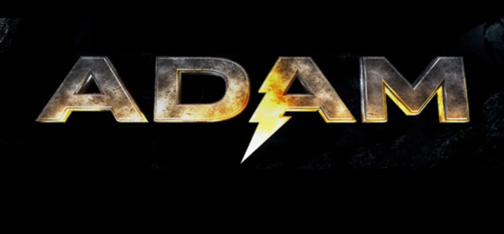 An image containing the Black Adam movie logo