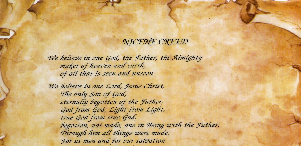 Old parchment of the Nicene Creed